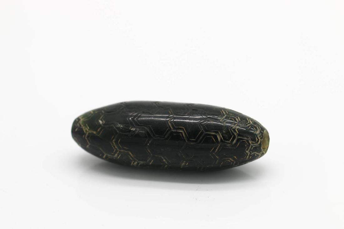 EARLY CHINESE EMERALD GREEN JADE LARGE BEAD PENDANT (1 of 8)