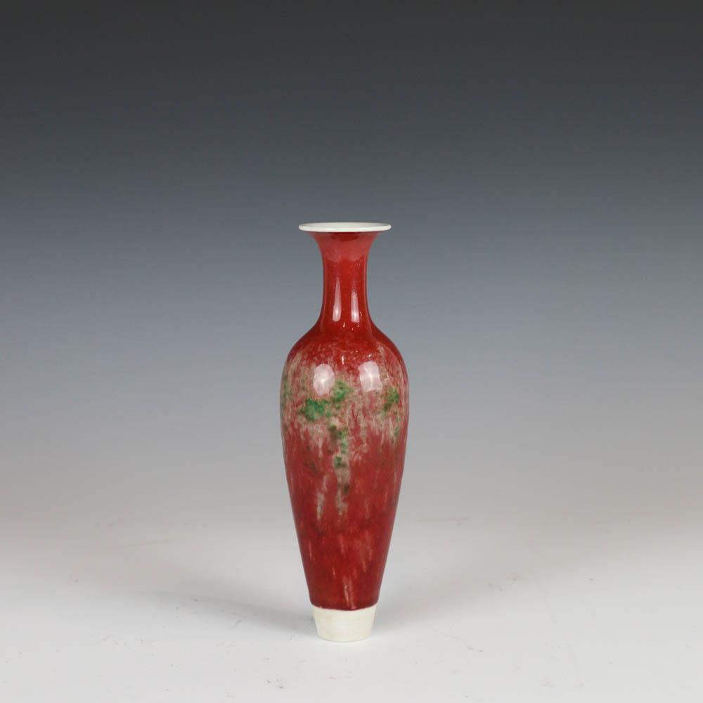 PEACH-BLOOM GLAZE AMPHORA, KANGXI MARK (1 of 8)