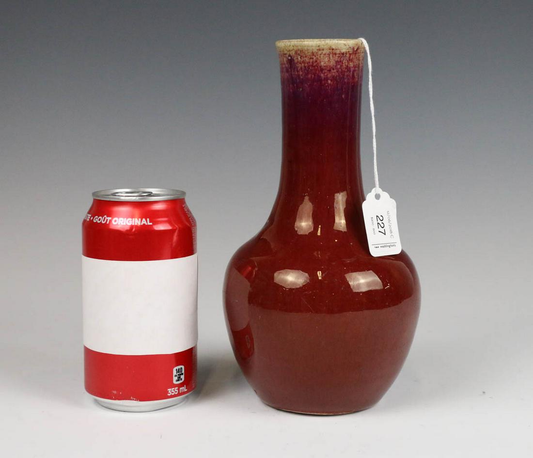 A SMALL FLAMBE GLAZE VASE MID QING (1 of 7)