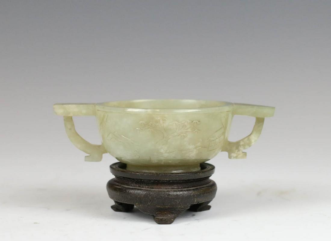 SMALL PALE CELADON JADE BOWL, EARLY 20THC (1 of 9)
