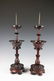 A PAIR OF WOOD CANDLESTICKS, 20TH C