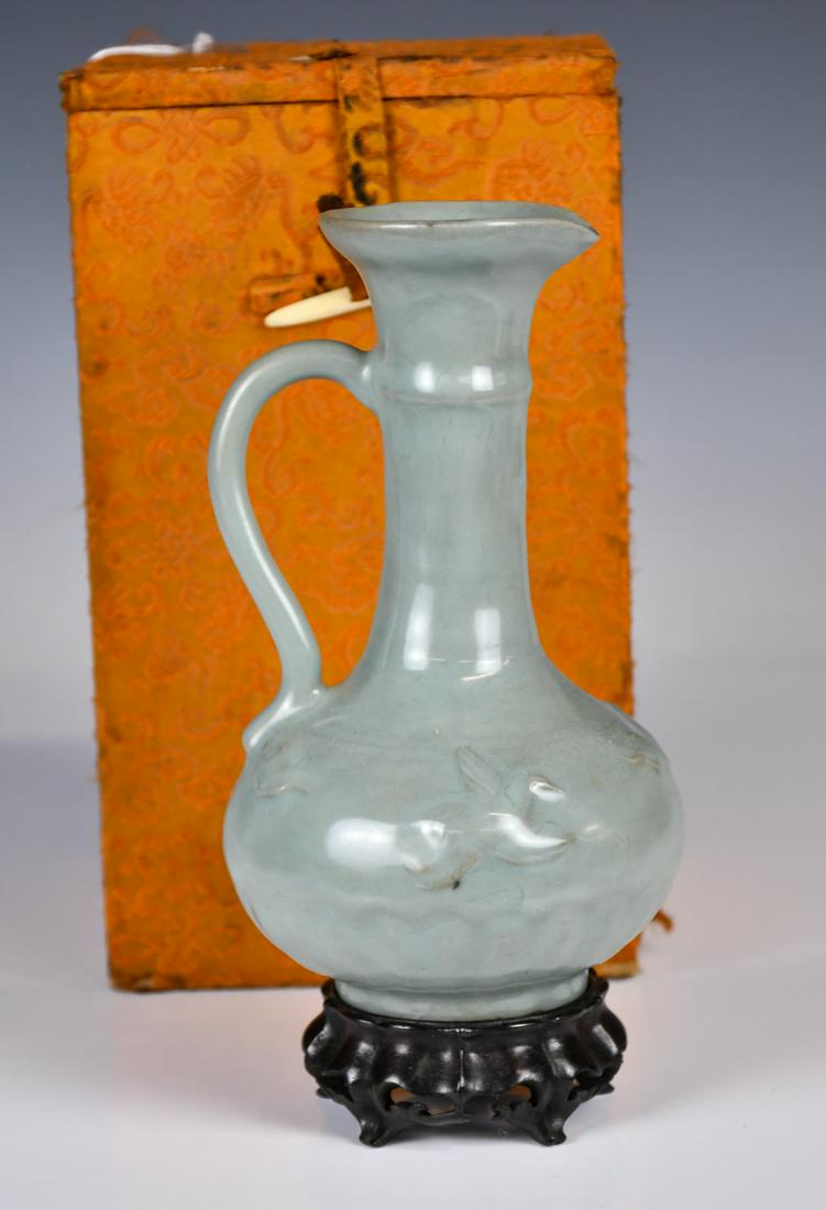 A Celadon Glazed Ewer w/Stand & Box (1 of 8)