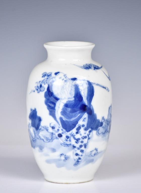 A Kangxi Style Blue and White Vase Republic Period (1 of 9)