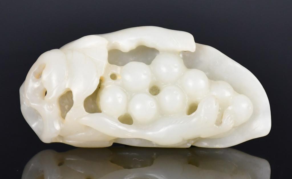 A Jade Carved Grape Ornament Qing (1 of 6)