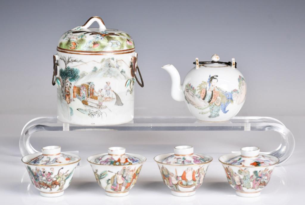 A Set of 6 Famille Rose Tea Wares, 19thC (1 of 13)