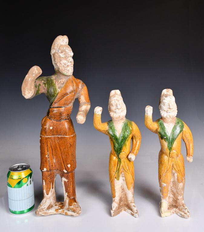 A Group of 3 Sancai Potteries Sui-Tang Dynasty (1 of 15)
