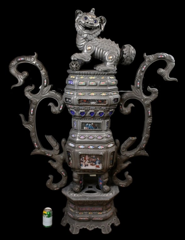 A Giant Inlaid Tin Censer Early 19thC (1 of 19)