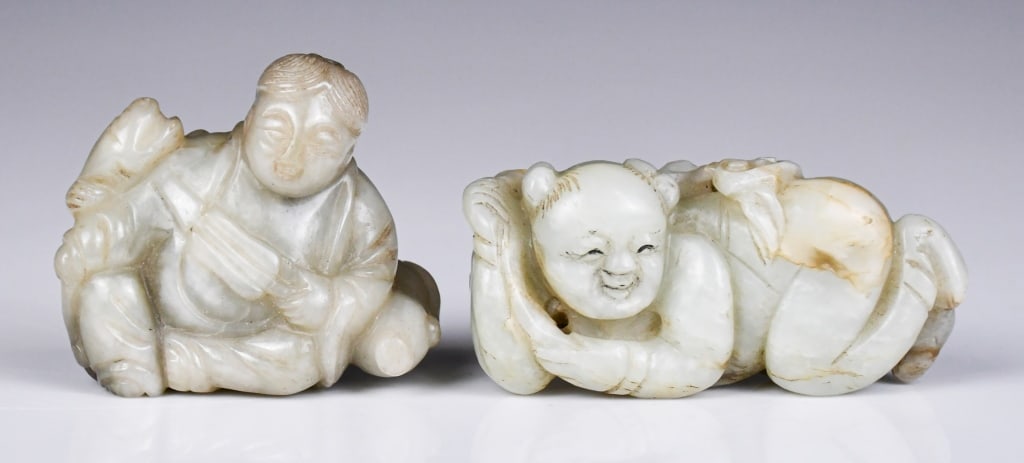 Group of 2 Figural Jade Carvings, Qing (1 of 12)
