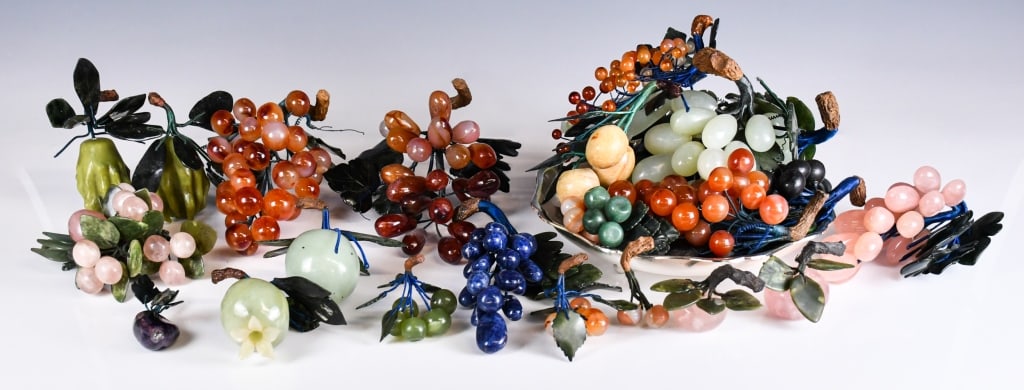 Group of Jade, Agate & Stone Ornaments & A Plate (1 of 10)