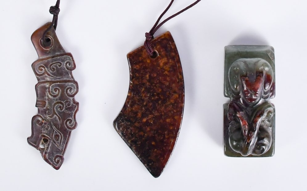 Group of 3Pcs Archaistic Jade Carvings (1 of 15)