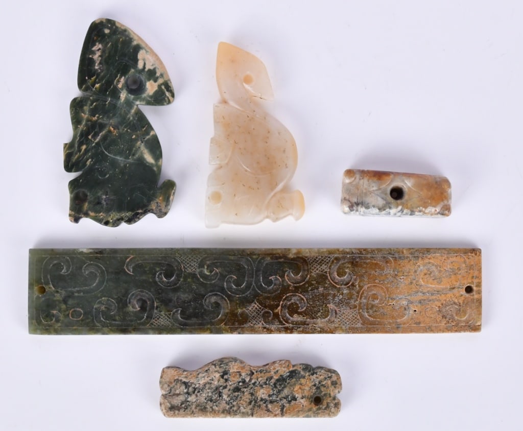 Group of 5 Archaistic Style Jade Carvings (1 of 14)