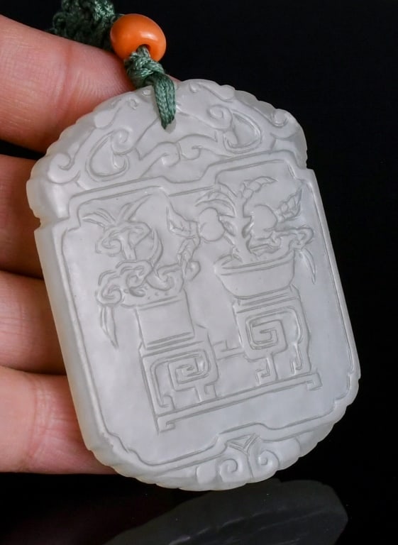 A White Jade Plaque Qing (1 of 6)