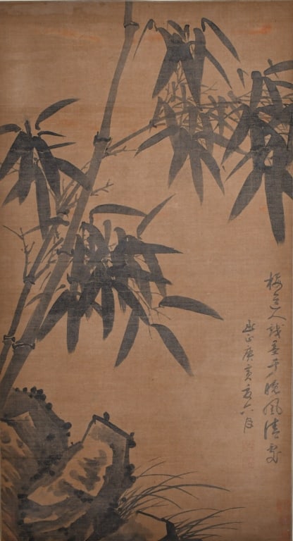 After Wu Zhen (1280-1354) Bamboo Hanging Scroll (1 of 8)