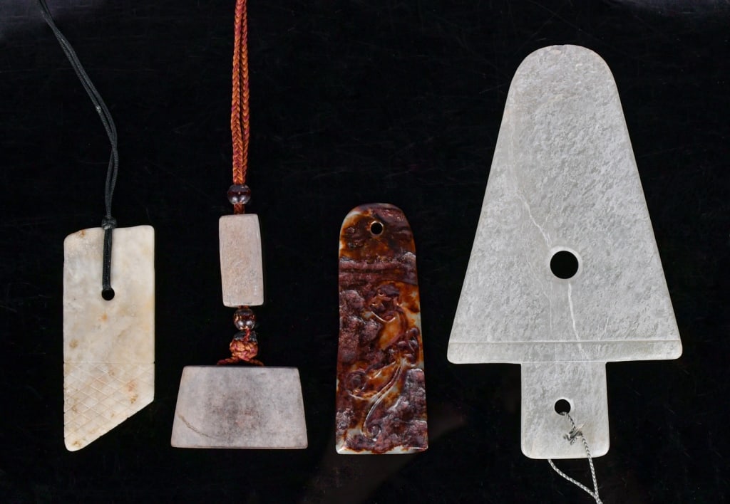 Group of 4 Archaistic Jade Carvings (1 of 8)