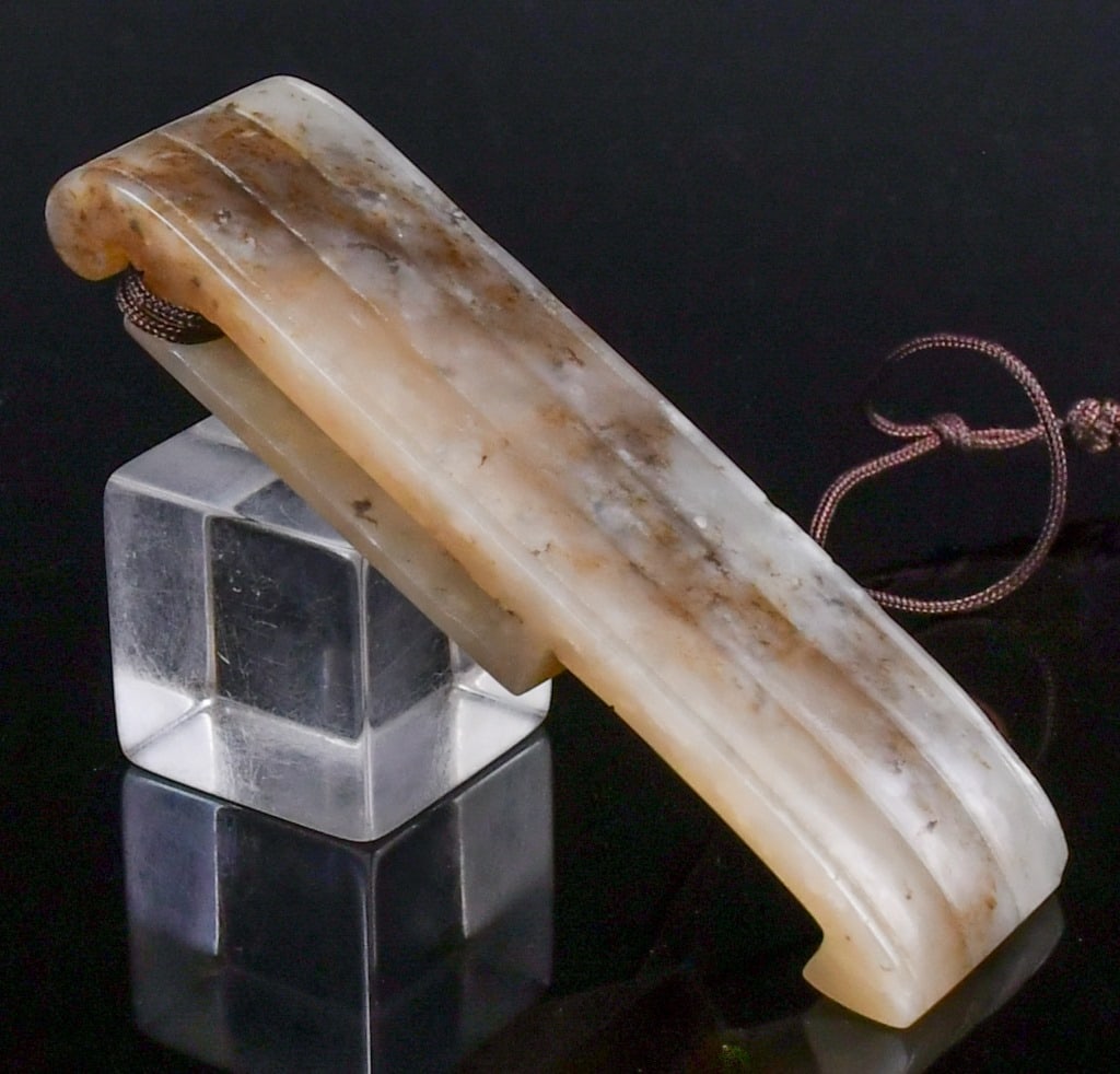 An Archaistic Jade Scabbard Slide w/Box (1 of 9)