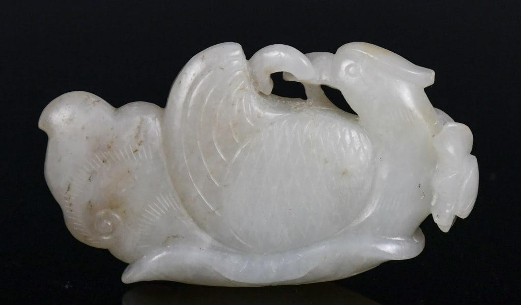 A White Jade Carved Mandarin Duck Qing (1 of 8)