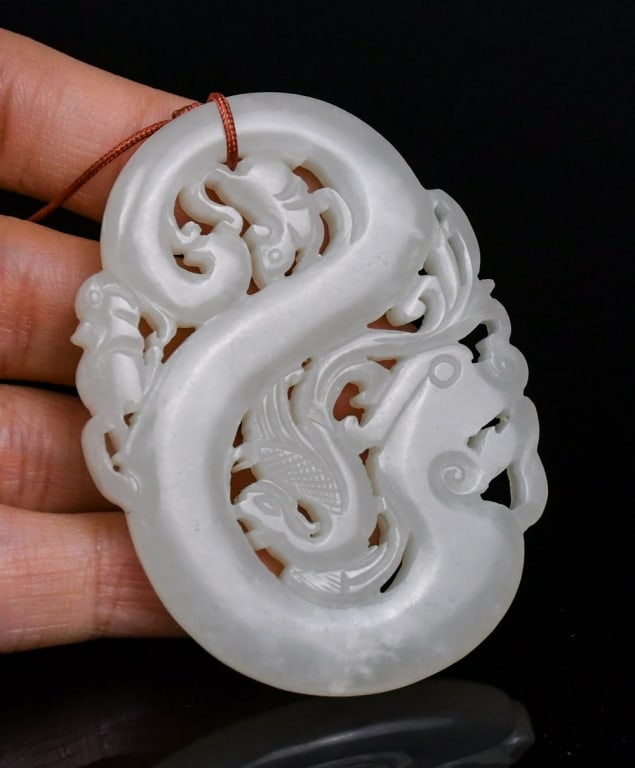 A White Jade Plaque Qing (1 of 6)