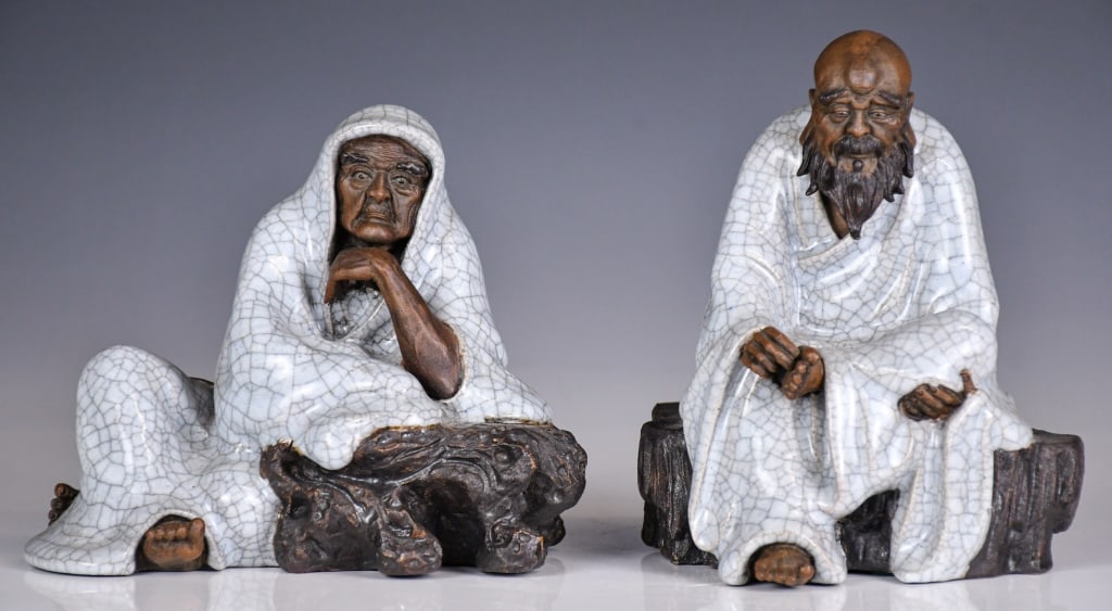 Chen HaoMin 2 Shiwan Porcelain Figures (1 of 10)