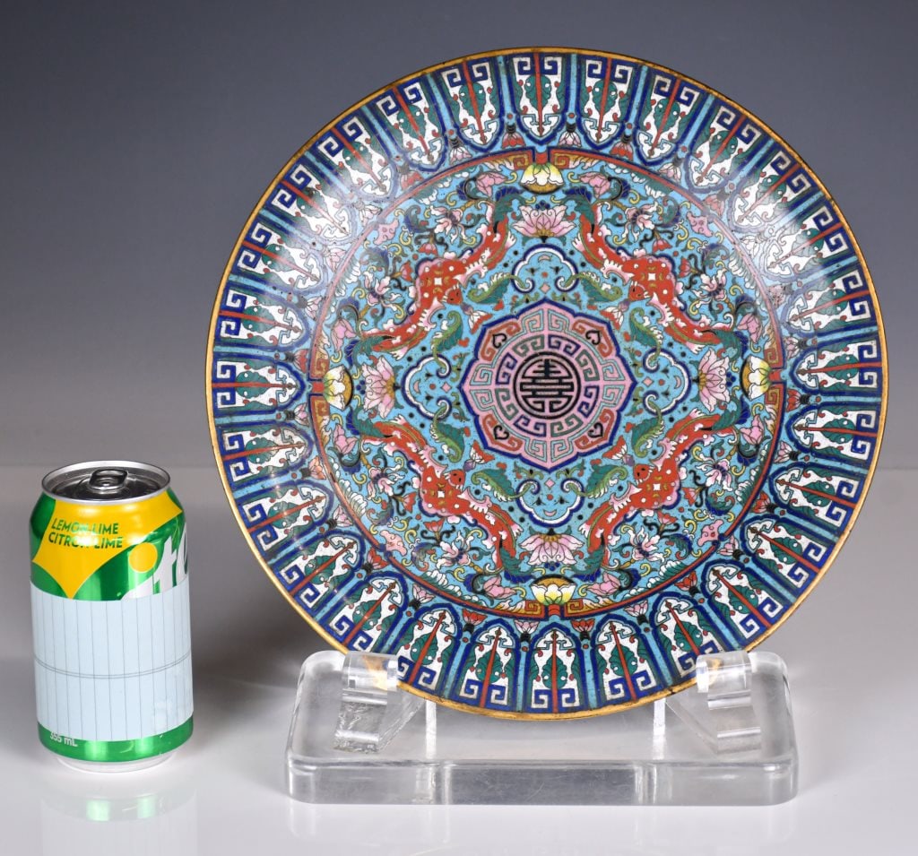 A Large Cloisonne Enamel Plate Jiaqing Period (1 of 10)