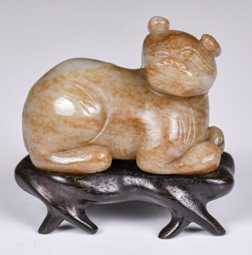 A Celadon Jade Carved Beast W/ Std Republican (1 of 10)