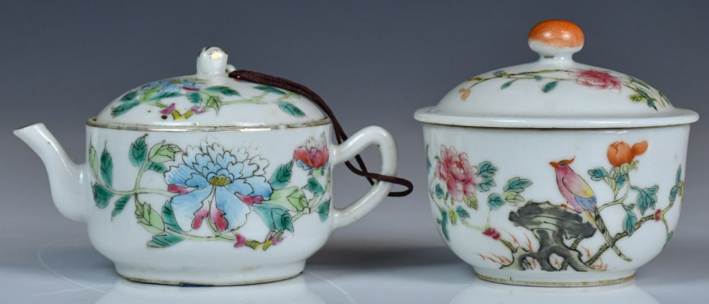 2Pcs Famille Rose Porcelain Wares Qing (1 of 14)