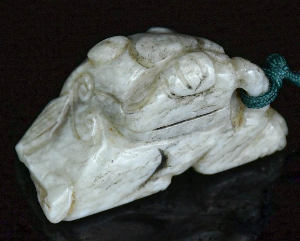 A Grey Jade Carved Mythical Beast Qing (1 of 9)