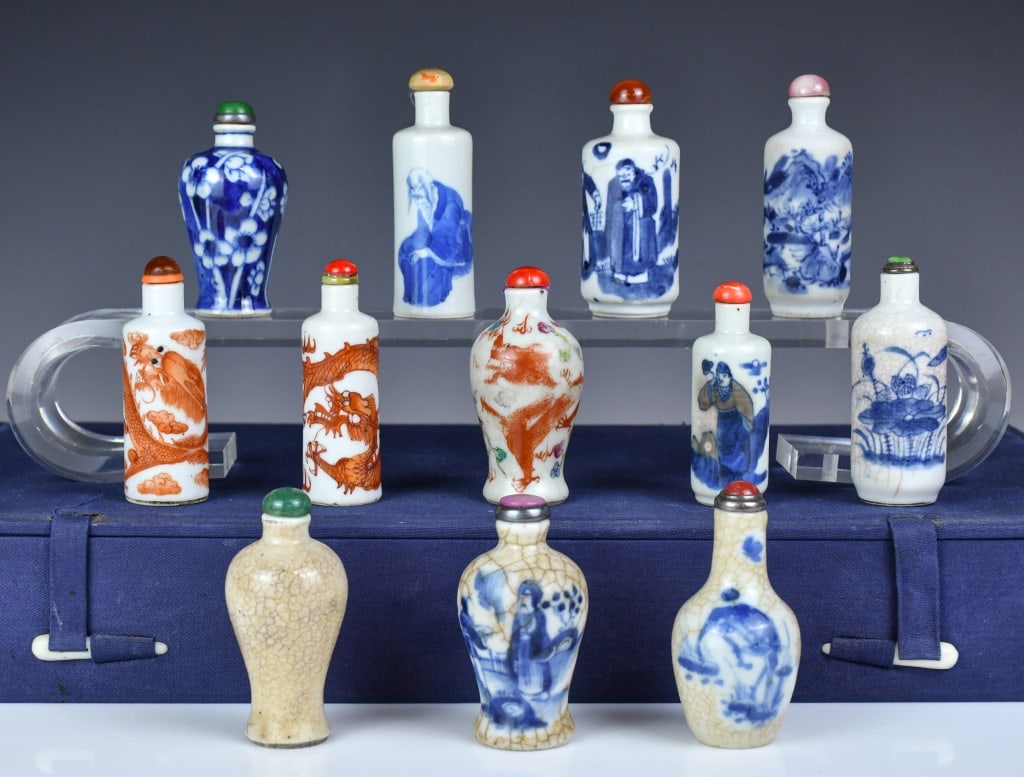 Group of 12 Assorted Porcelain Snuff Bottles Qing (1 of 15)