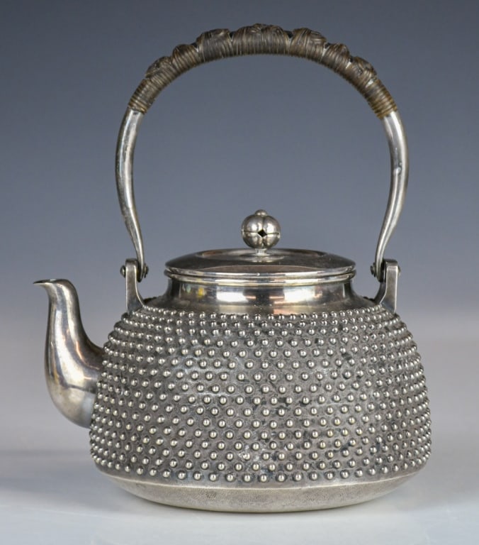 A Japanese style Fine Silver Tea Pot (1 of 15)