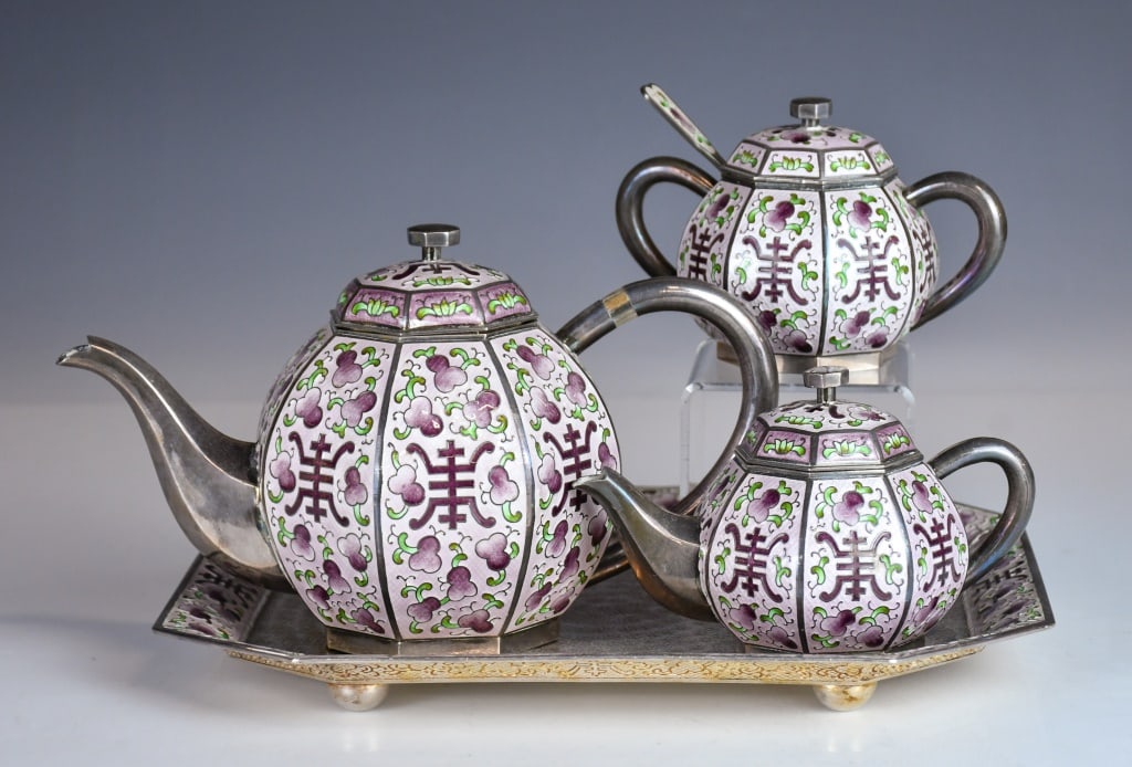 Group of 4 Pcs Silver Teaware (1 of 16)