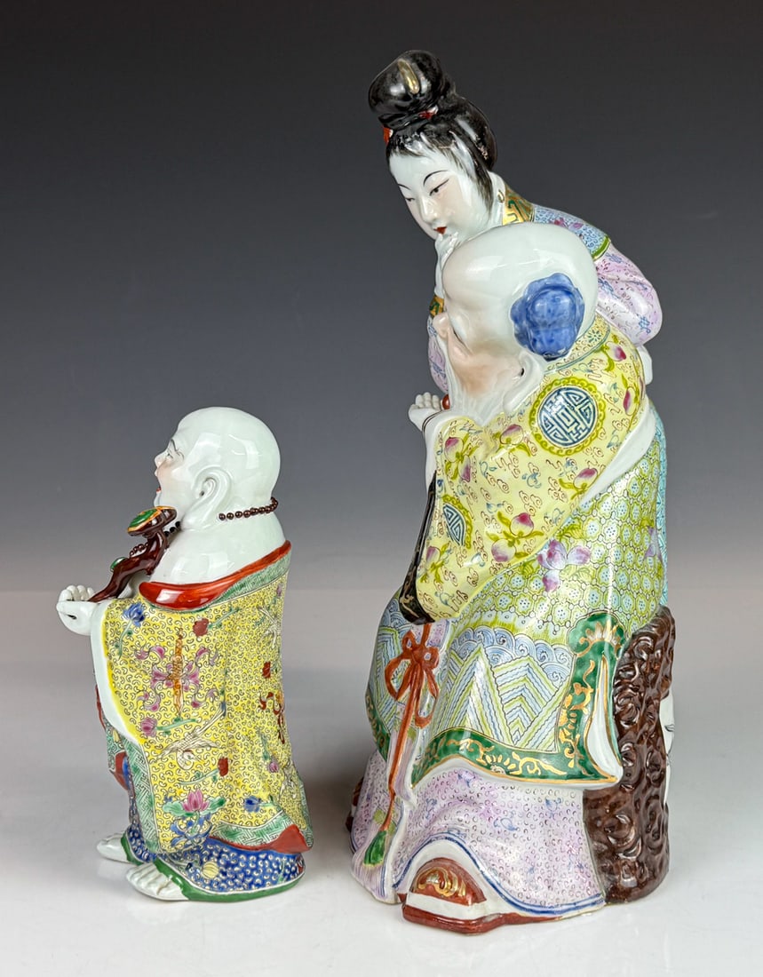 2 Famille Rose Figurines w/Mk Republican - 2