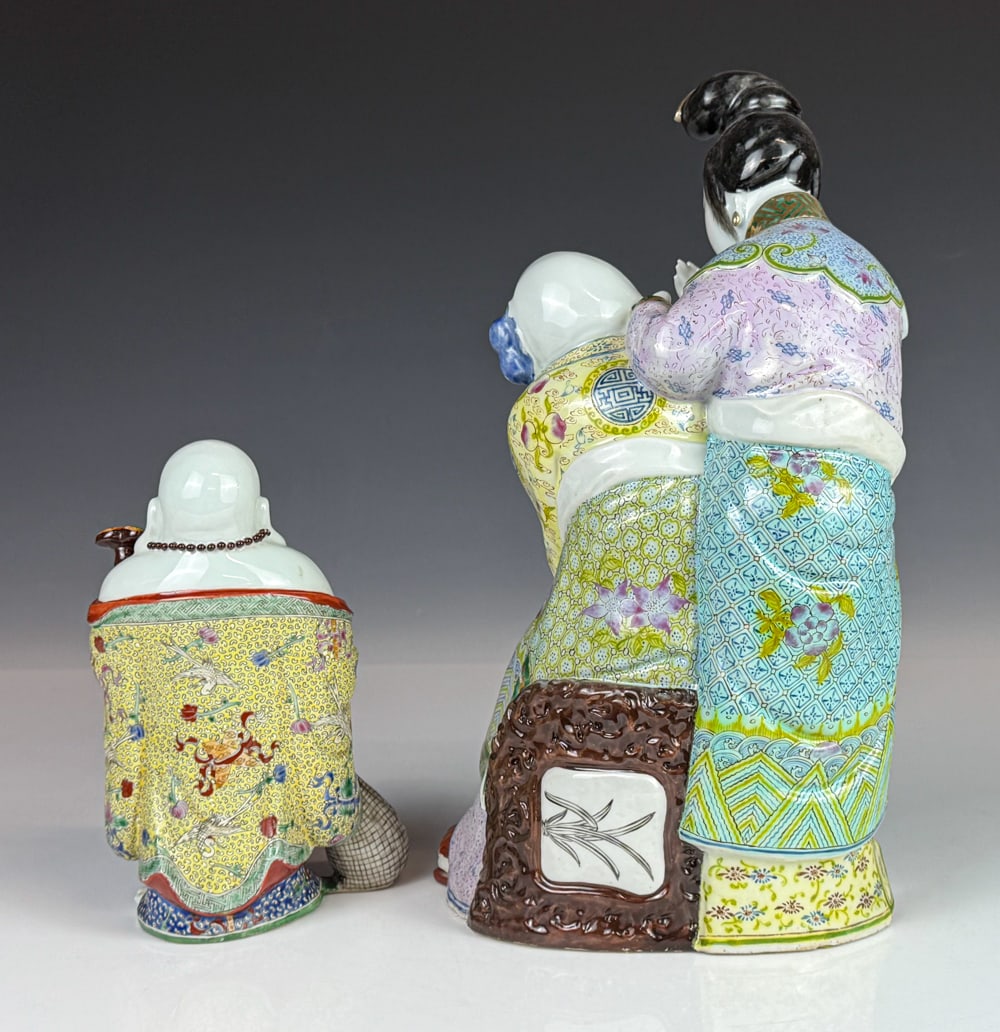 2 Famille Rose Figurines w/Mk Republican - 3