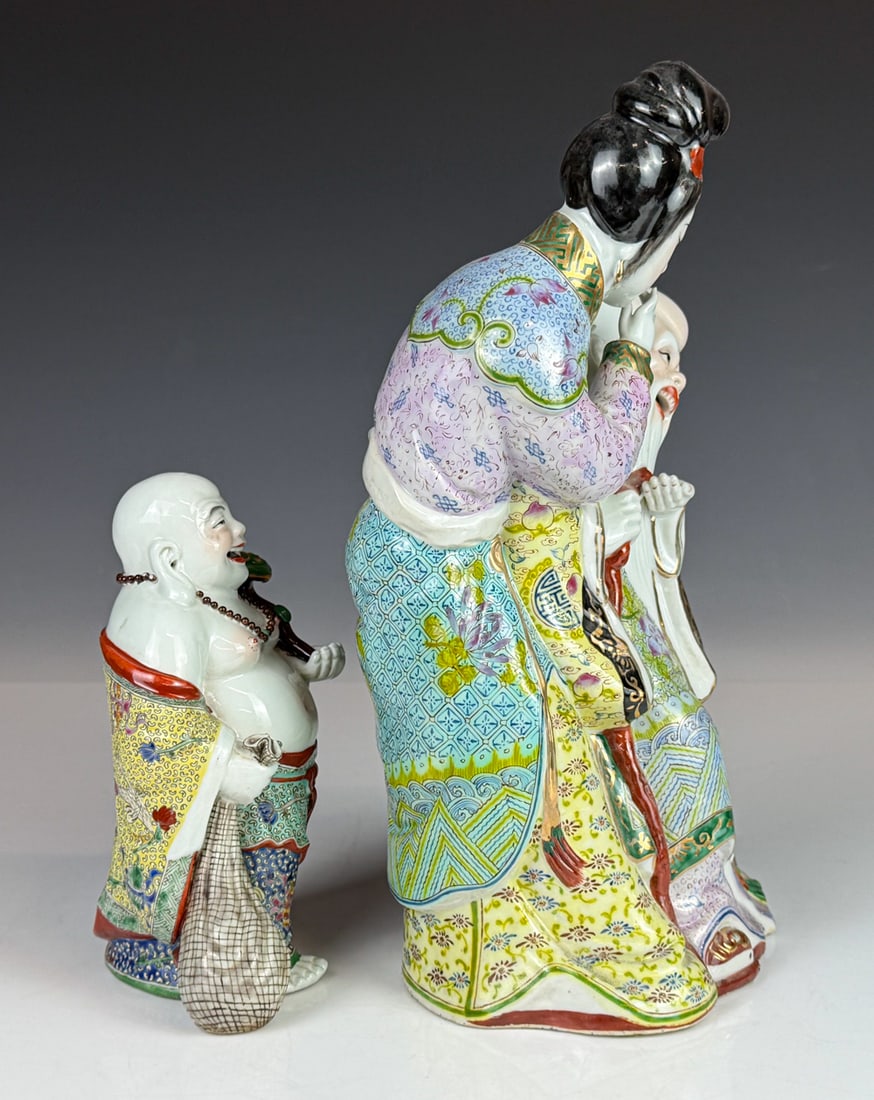 2 Famille Rose Figurines w/Mk Republican - 4