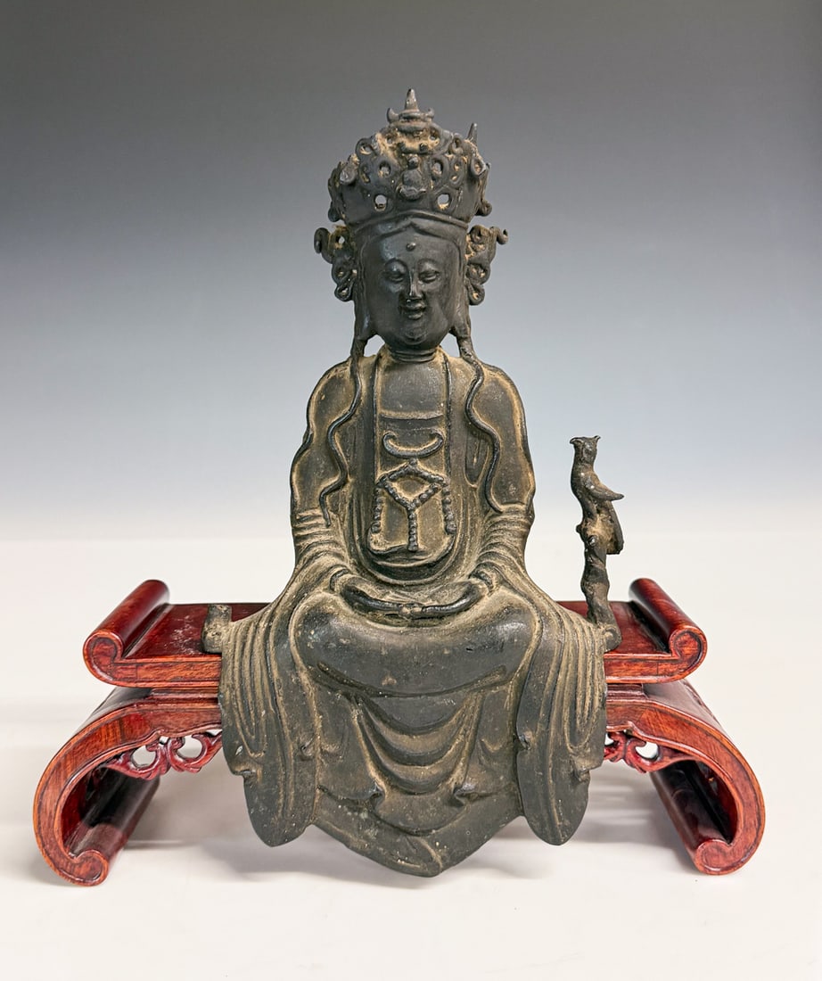 A Bronze Figure Of Seated Guanyin w/Std 17thC (1 of 12)