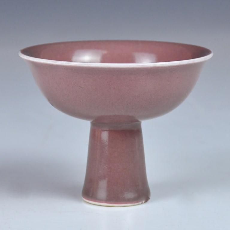 A Red Glaze Stem Cup Qing (1 of 9)
