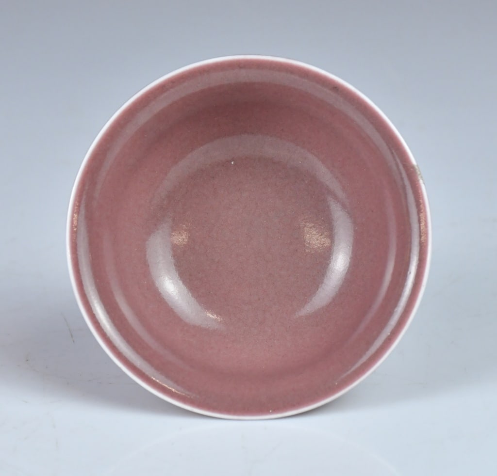A Red Glaze Stem Cup Qing - 5