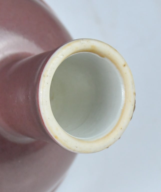 A Red Glaze Stem Cup Qing - 9