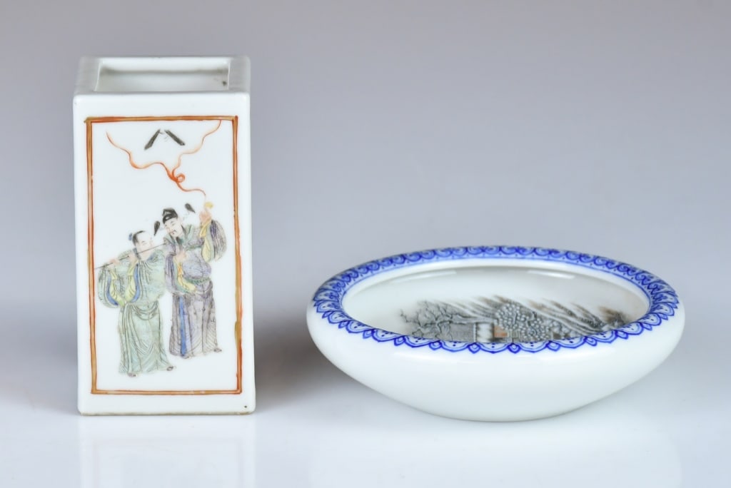 2 Scholar's Objects Qianlong Mk w/Std Republican - 5