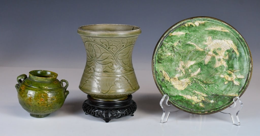 Group of 3Pcs Archaistic Green Glazed Wares (1 of 14)