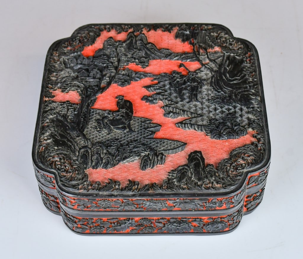 A Carved Cinnabar Lacquer Covered Box Republican (1 of 11)