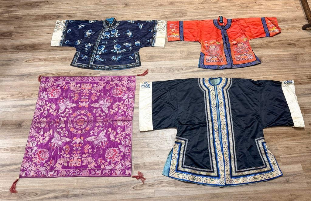 Group of 4 Embroidered Garments Qing (1 of 17)