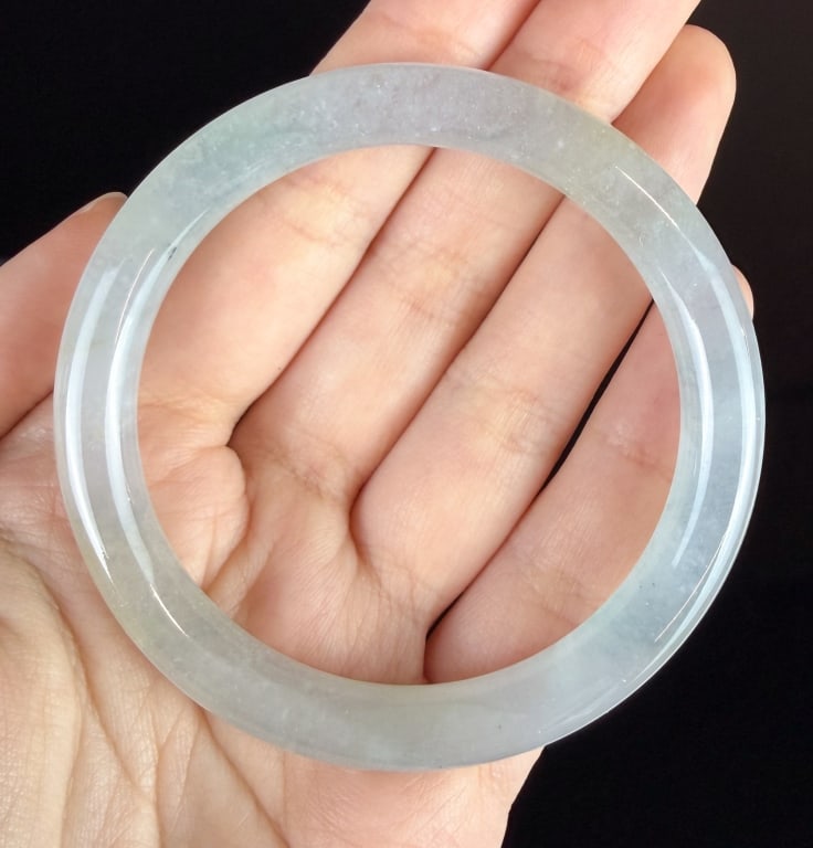1 Square Jadeite Bangle & 1 Round Jadeite Bangle - 2