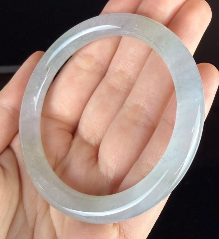 1 Square Jadeite Bangle & 1 Round Jadeite Bangle - 3