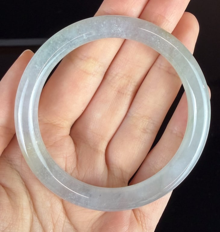 1 Square Jadeite Bangle & 1 Round Jadeite Bangle - 4