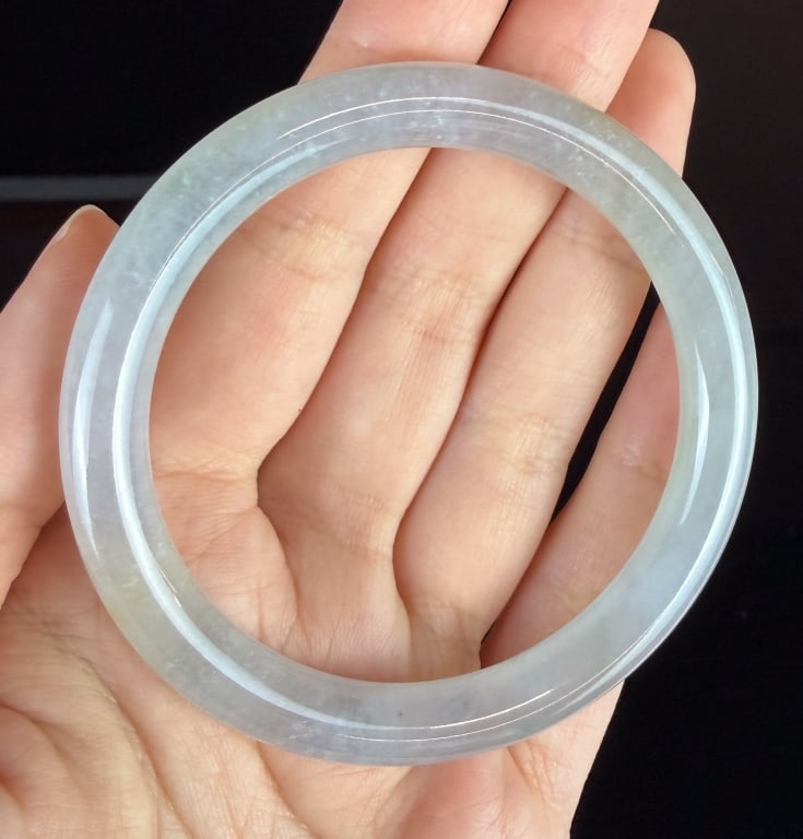 1 Square Jadeite Bangle & 1 Round Jadeite Bangle - 5