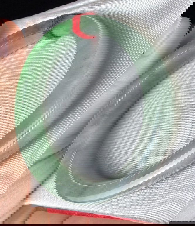 1 Square Jadeite Bangle & 1 Round Jadeite Bangle - 7