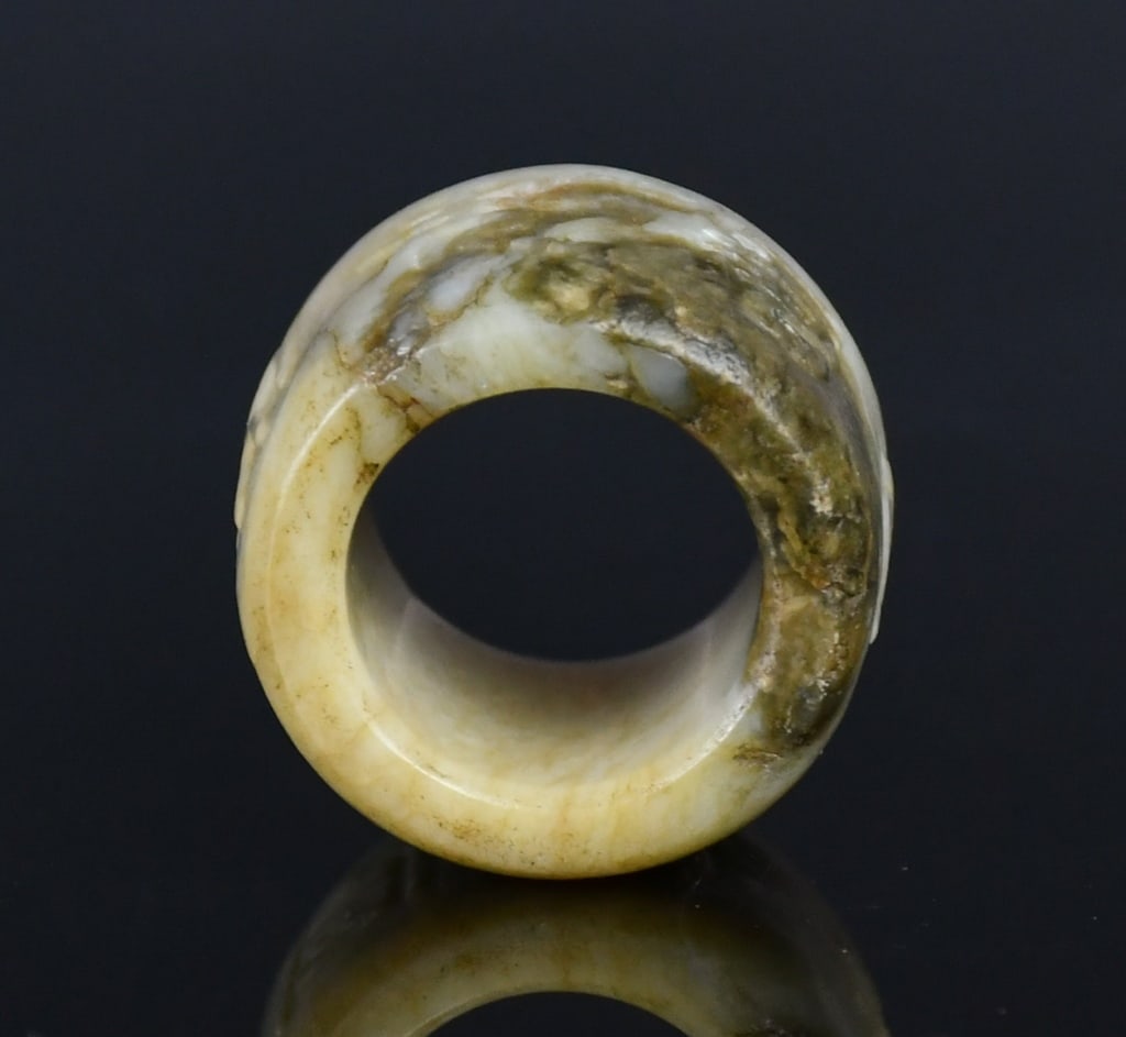 Jade Carved Thumb Ring Qing - 7