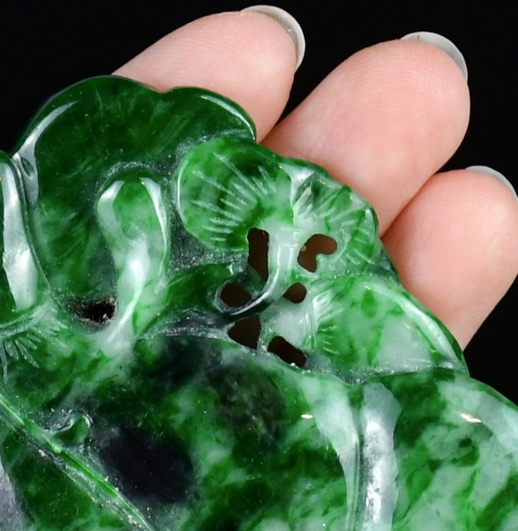 2Pcs Jadeite Carved Plaques - 12