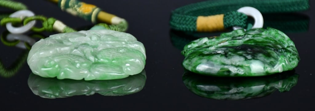 2Pcs Jadeite Carved Plaques - 2