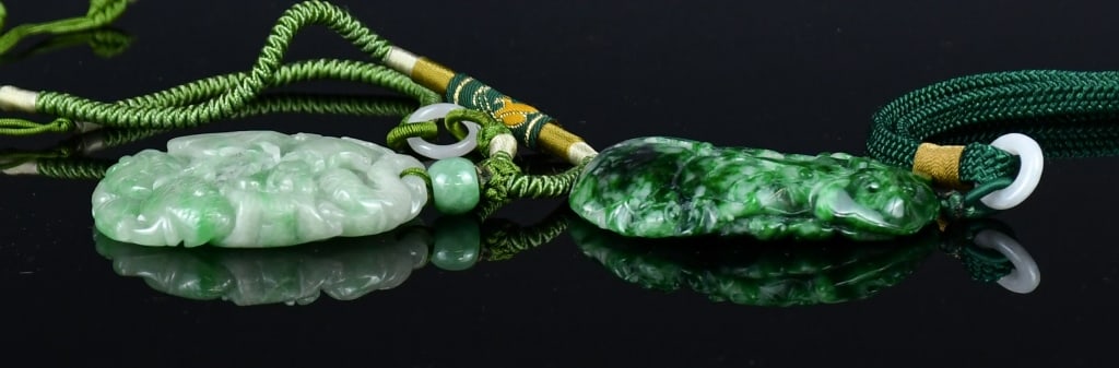 2Pcs Jadeite Carved Plaques - 3