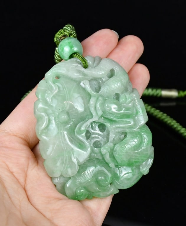 2Pcs Jadeite Carved Plaques - 7